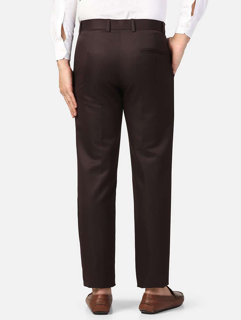 Men Solid Mid Rise Flat Front Formal Trouser - 22755865 -  Standard Image - 4