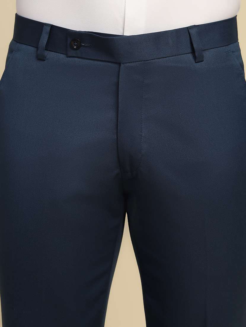 Men Solid Mid Rise Flat Front Formal Trouser - 22755871 -  Standard Image - 1