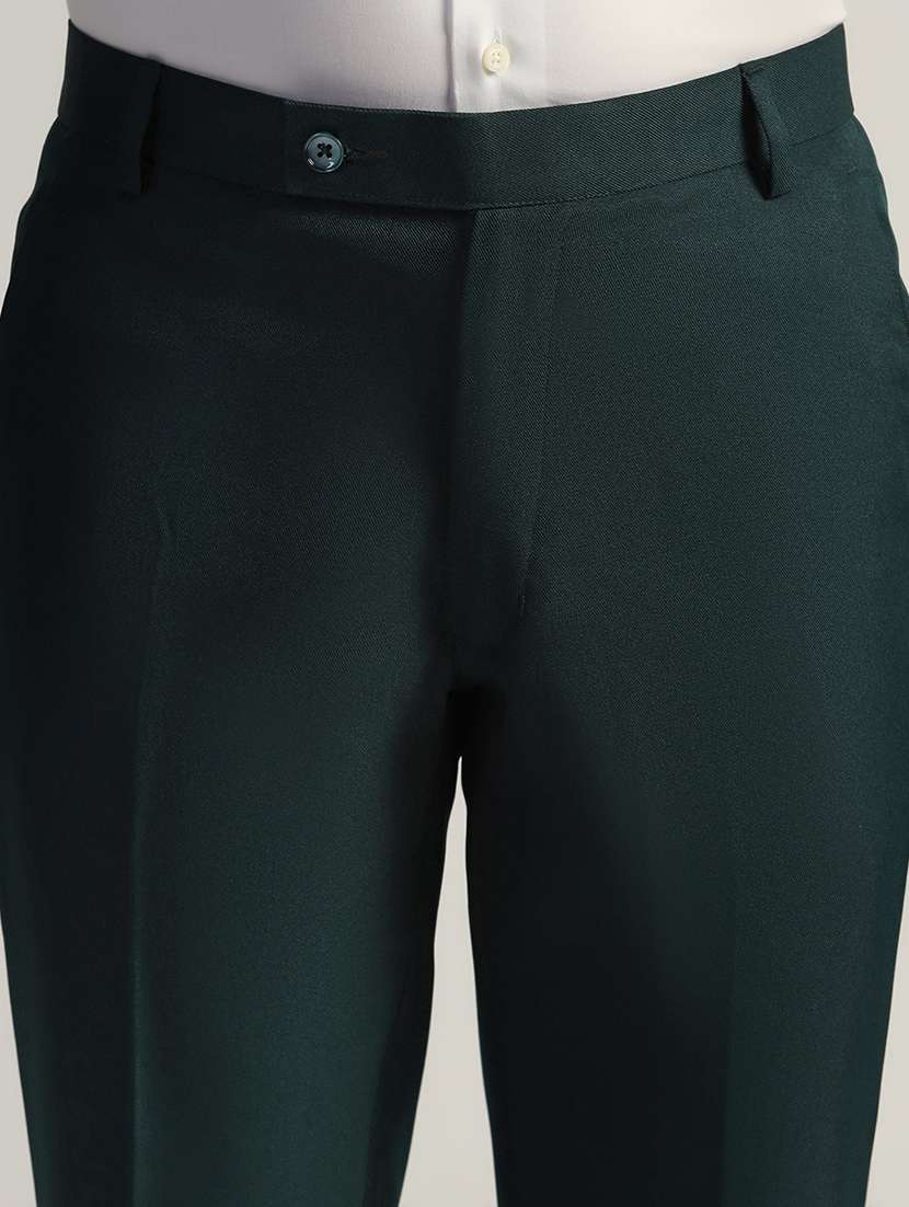 Men Solid Mid Rise Flat Front Formal Trouser - 22755875 -  Standard Image - 1