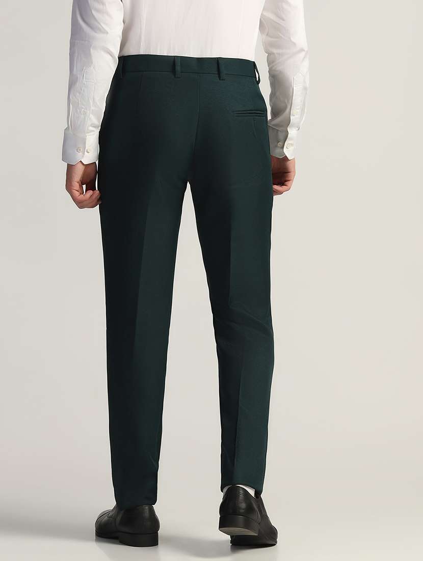 Men Solid Mid Rise Flat Front Formal Trouser - 22755875 -  Standard Image - 4