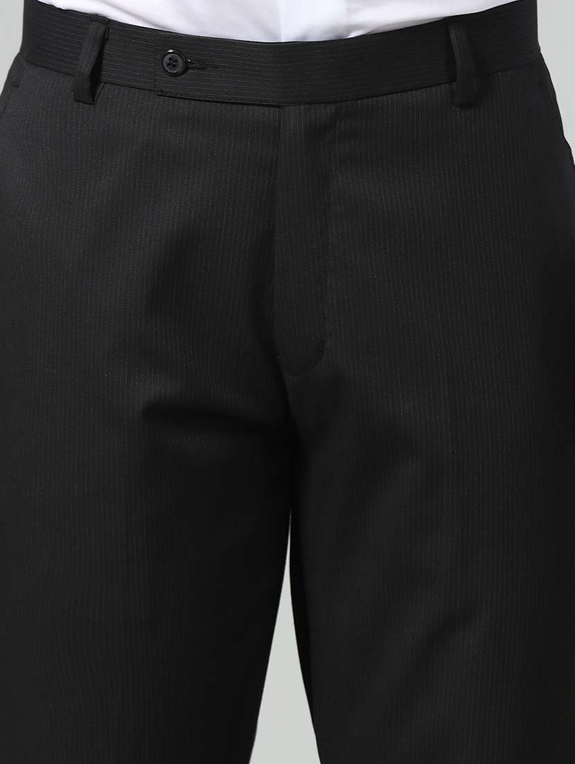Men Striped Mid Rise Flat Front Formal Trouser - 22755885 -  Standard Image - 1