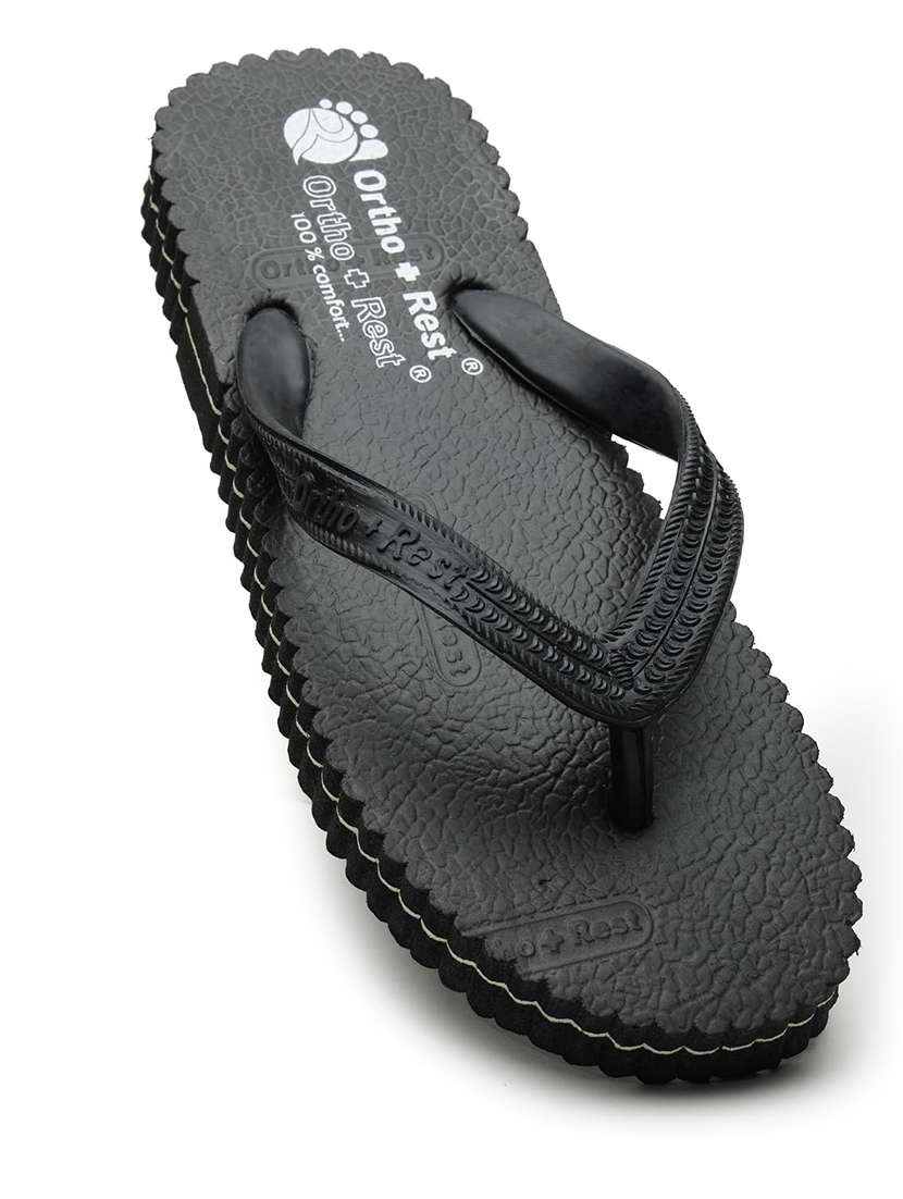 Men Black Toe Separator Slipper - 22755908 -  Standard Image - 1