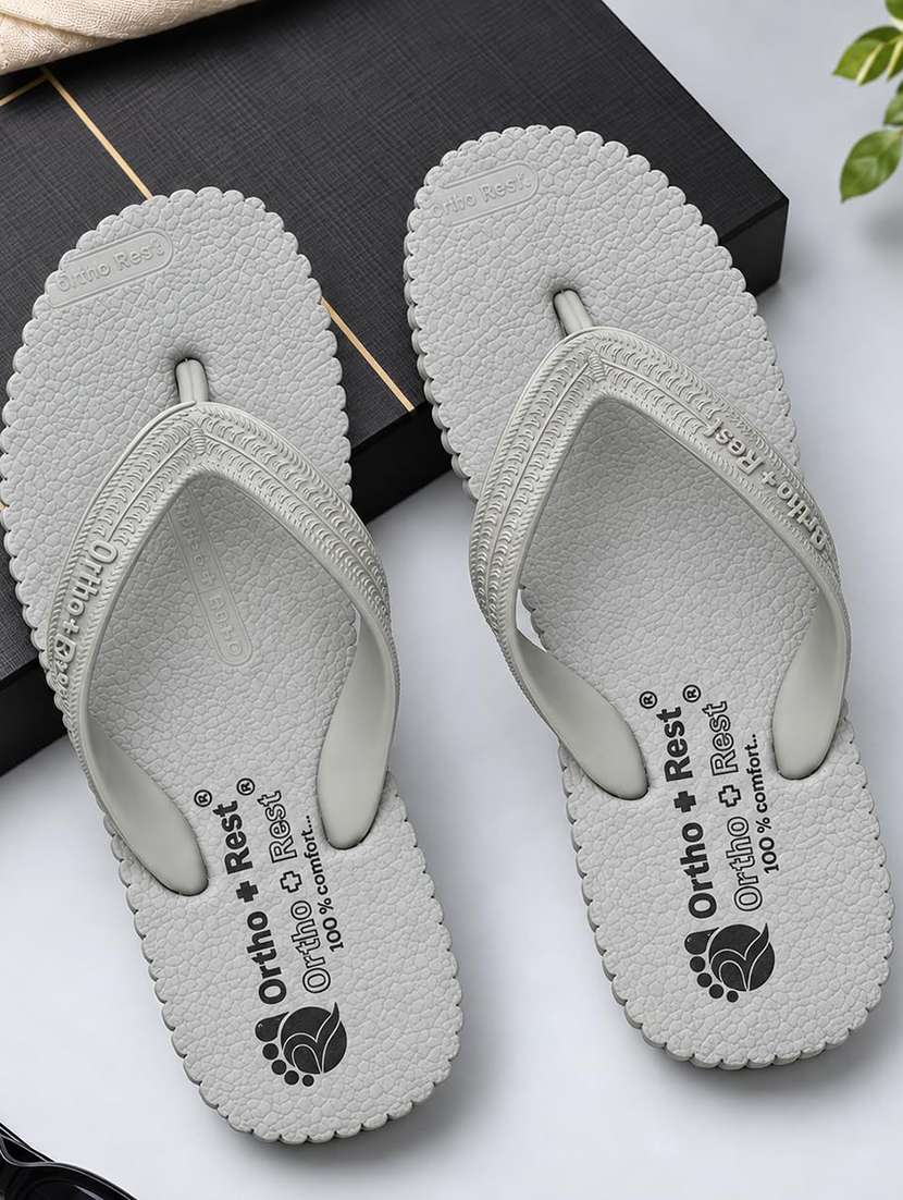 Men Grey Toe Separator Slipper - 22755913 -  Standard Image - 1