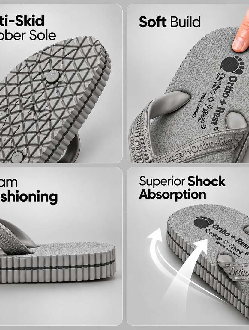 Men Grey Toe Separator Slipper - 22755913 -  Standard Image - 4
