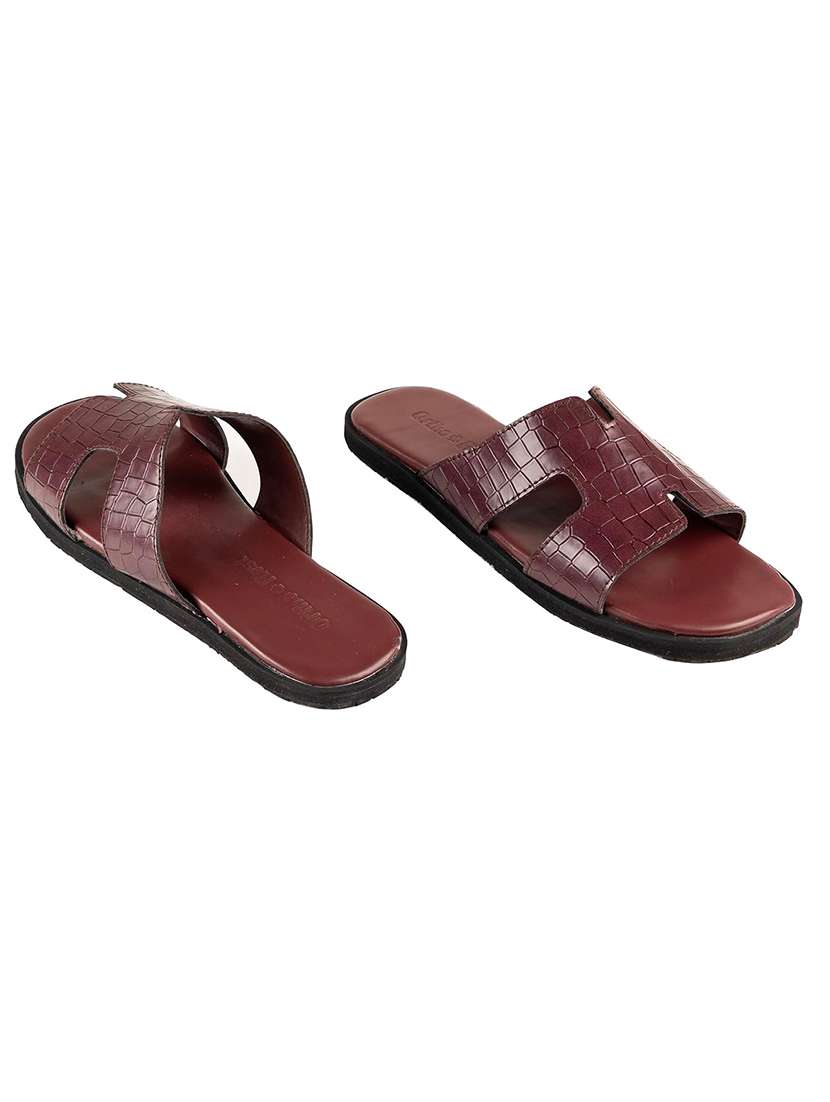 Men Textured Slip On Sandal - 22755926 -  Standard Image - 1