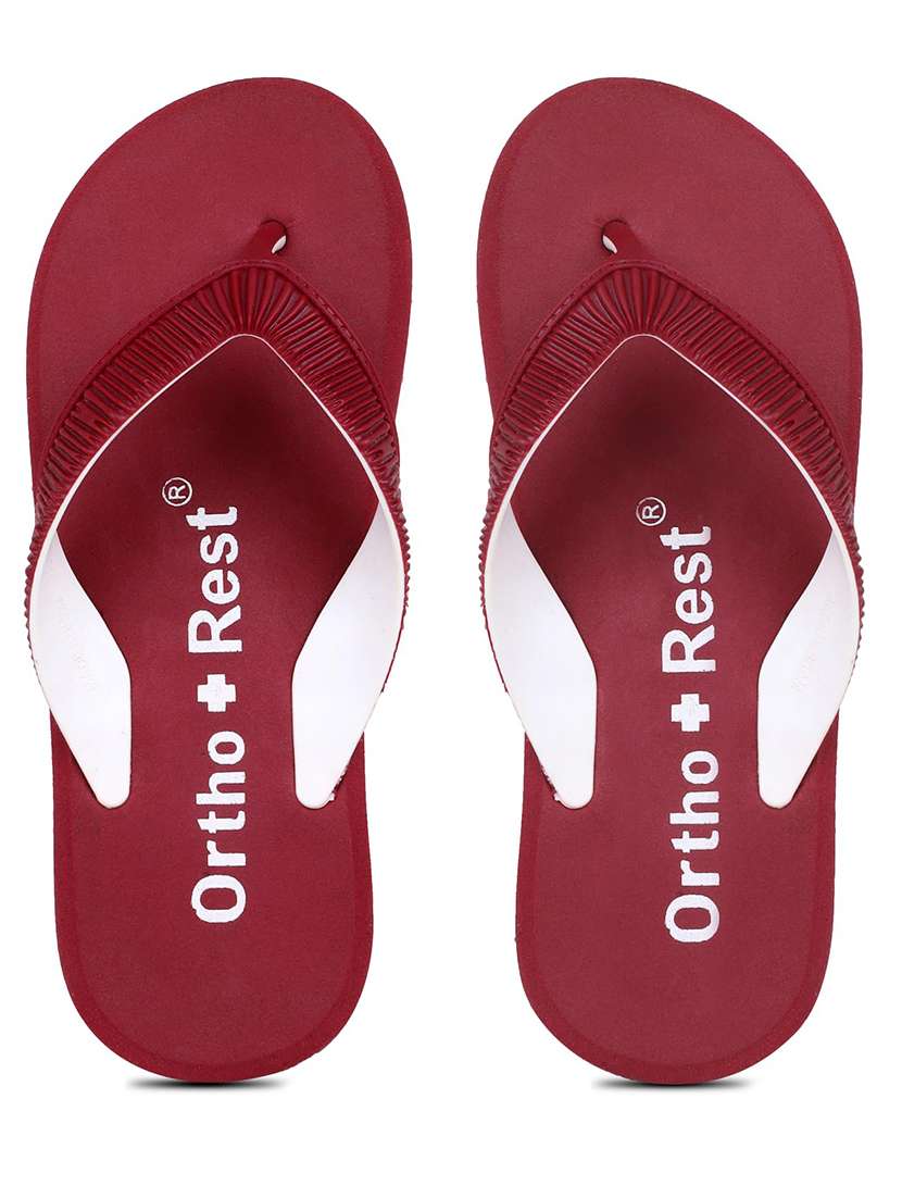 Maroon Rubber Orthosoft Flip Flops - 22755934 -  Standard Image - 1