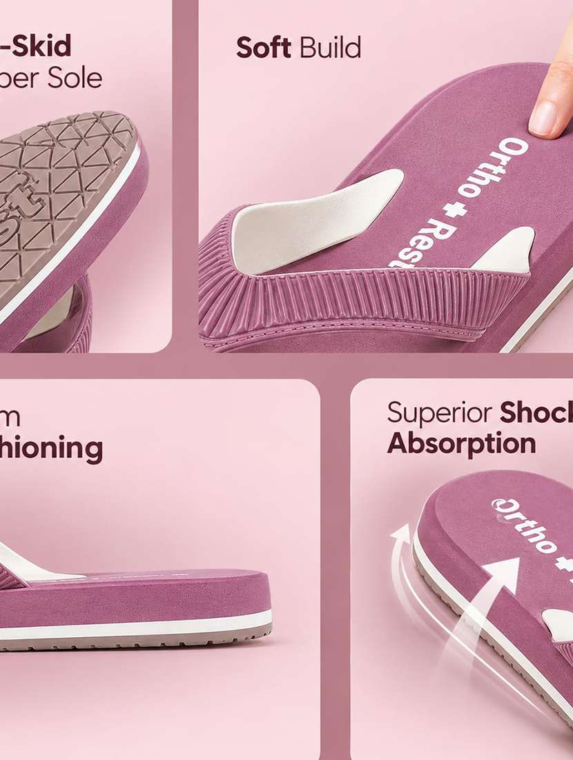 Pink Rubber Orthosoft Flip Flops - 22755936 -  Standard Image - 4