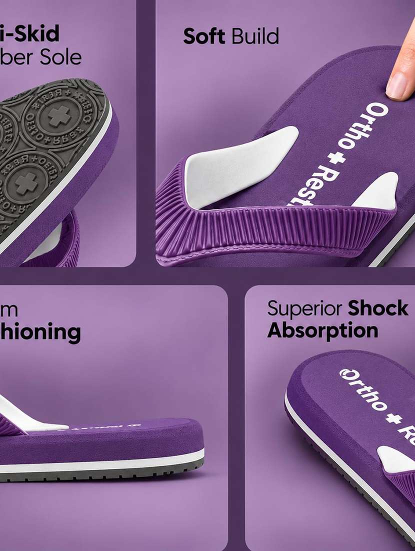 Purple Rubber Orthosoft Flip Flops - 22755937 -  Standard Image - 4