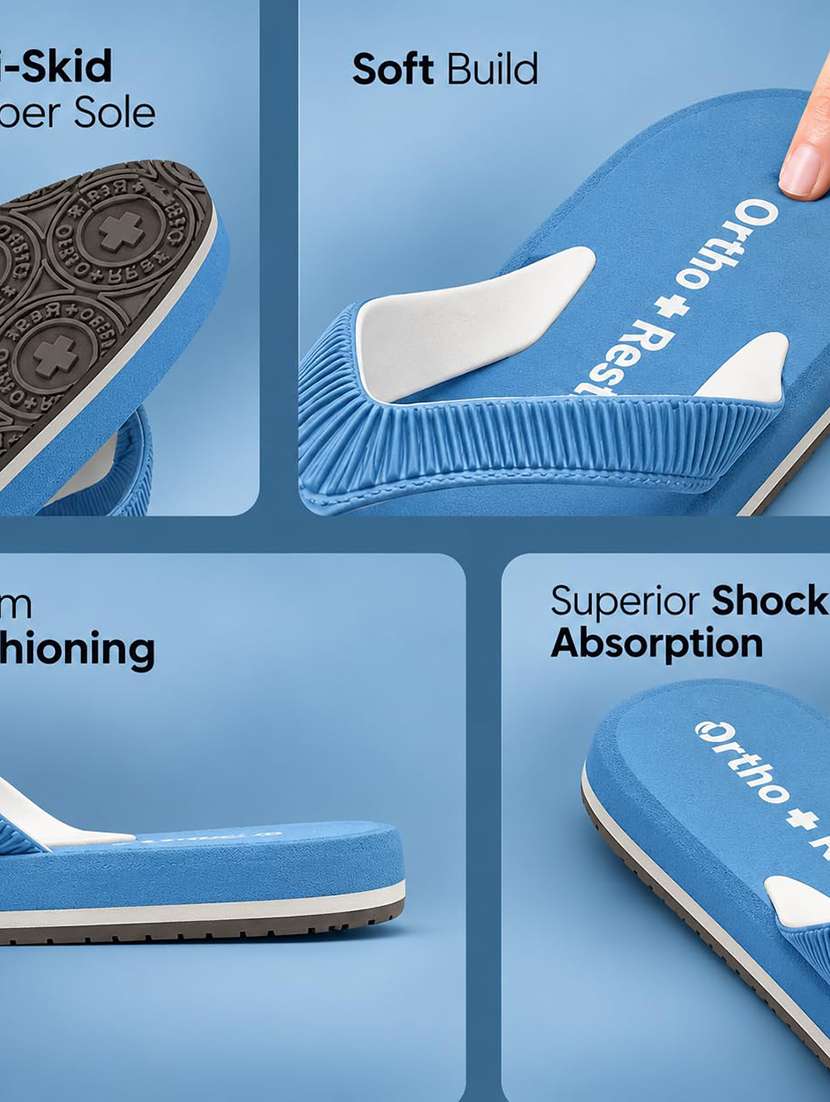 Blue Rubber Orthosoft Flip Flops - 22755938 -  Standard Image - 4