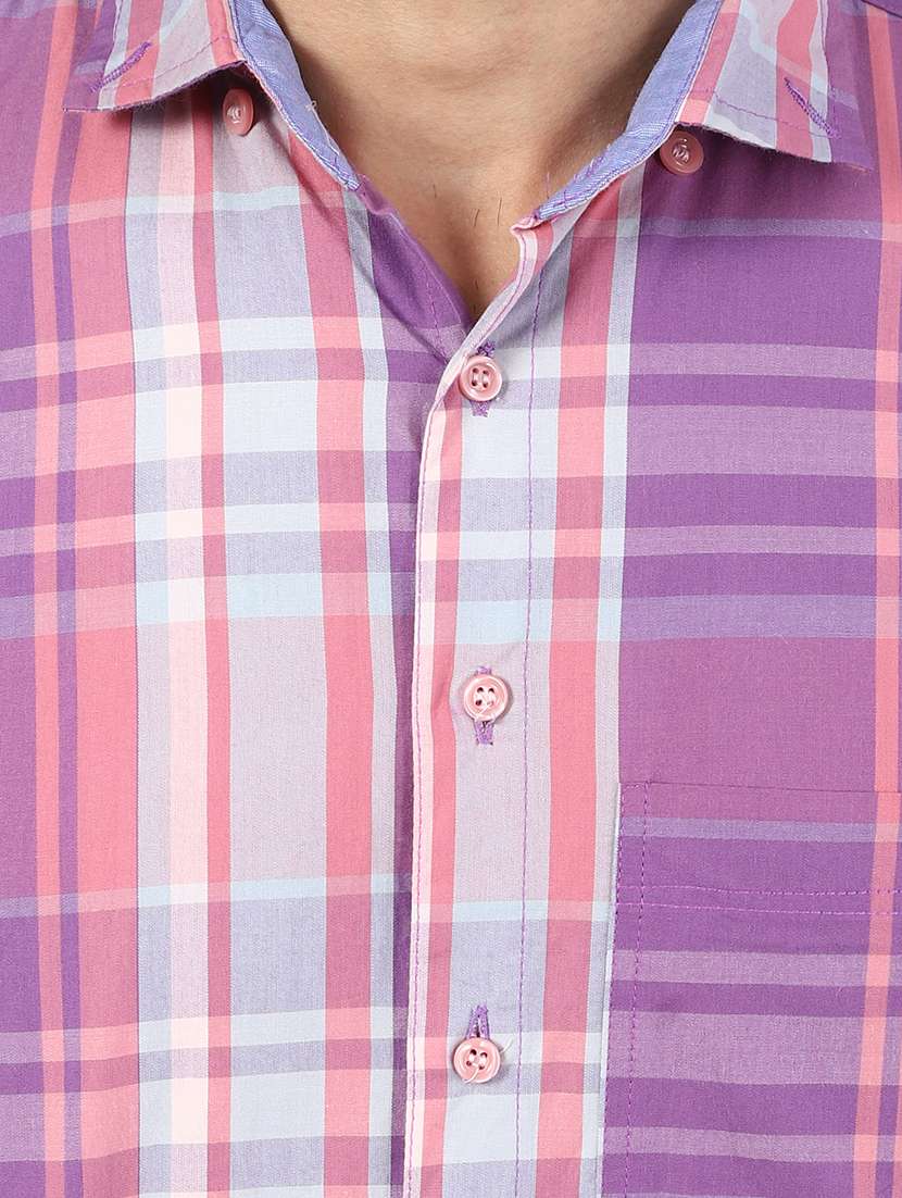 Men Checkered Long Sleeve Slim Fit Casual Shirt - 22755977 -  Standard Image - 1