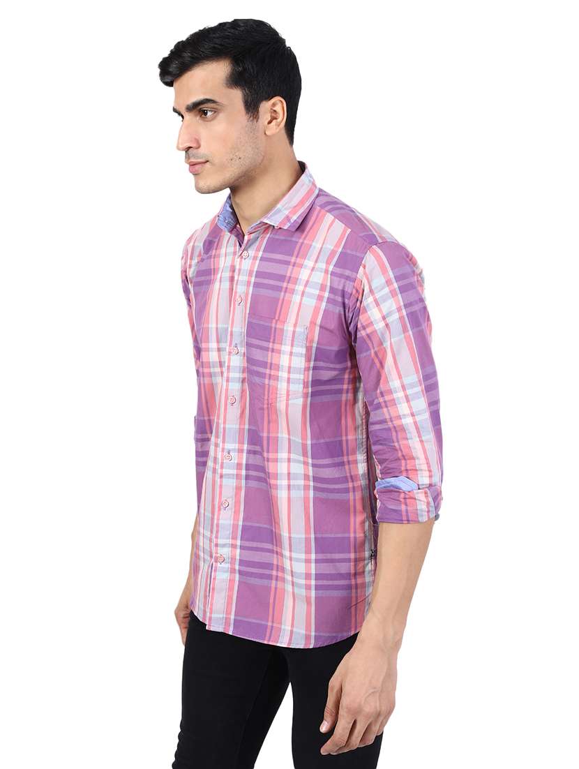 Men Checkered Long Sleeve Slim Fit Casual Shirt - 22755977 -  Standard Image - 4