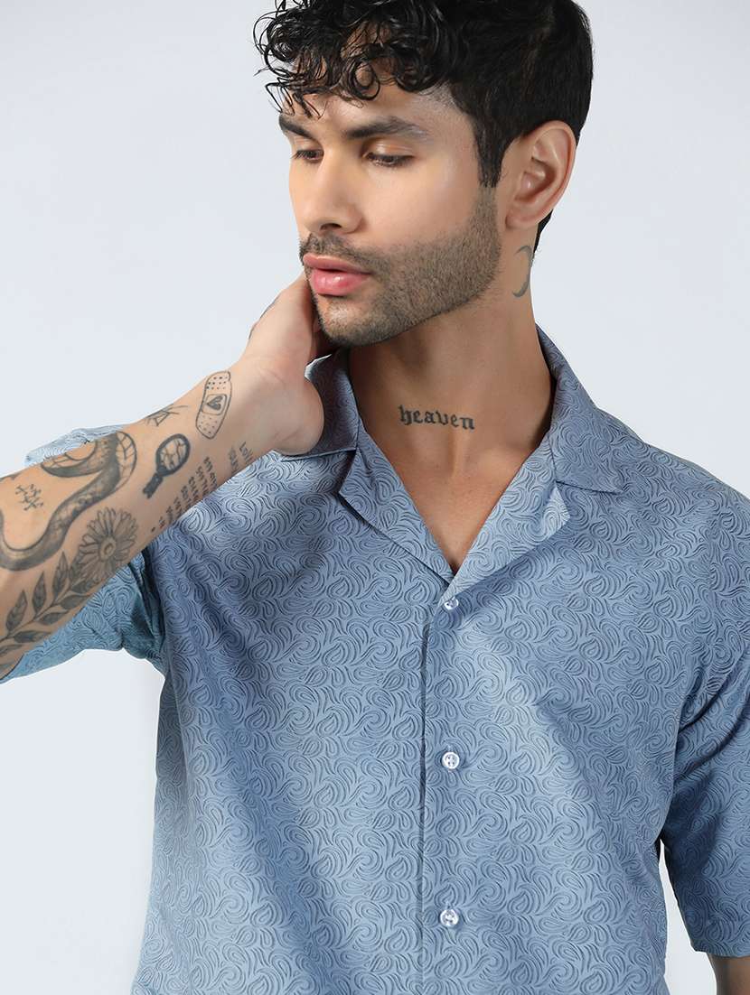 Men Printed Short Sleeve Regular Fit Casual Shirt - 22756042 -  Standard Image - 1