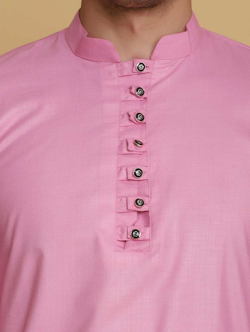Men Solid Mandarin Neck Kurta Pyjama Set - 22756140 -  Standard Image - 1