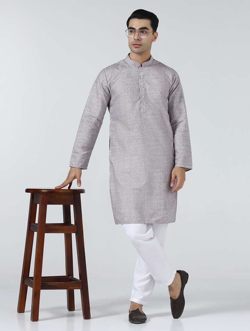 Men Self Design Mandarin Neck Kurta Pyjama Set - 22756170 -  Standard Image - 1