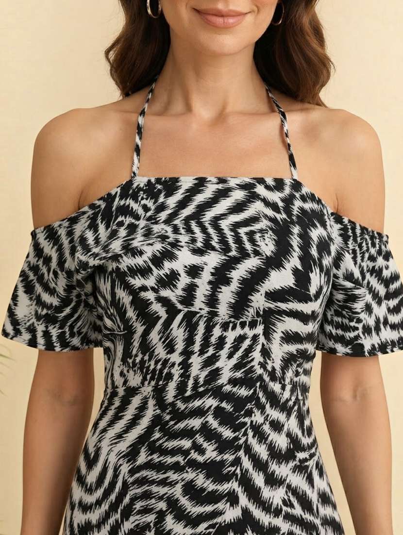 Women Printed Halter Neck A-line Dress - 22757044 -  Standard Image - 1