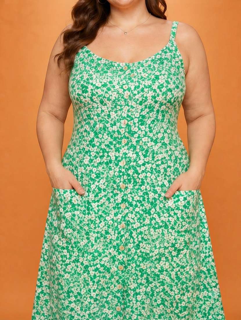 Women Printed Shoulder Strap A-line Dress - 22757045 -  Standard Image - 1