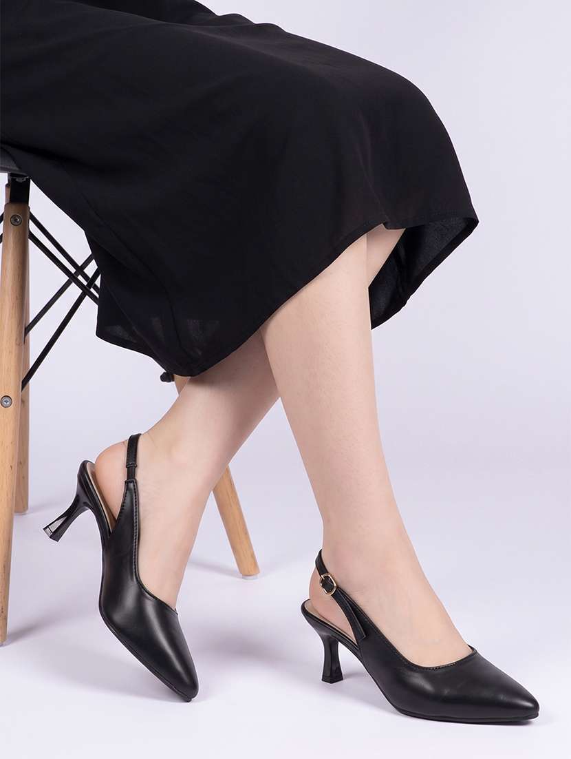Women Solid Back Strap Pointed Sandal - 22757402 -  Standard Image - 4