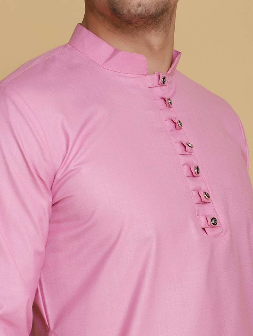 Men Solid Mandarin Neck Long Kurta - 22760713 -  Standard Image - 1