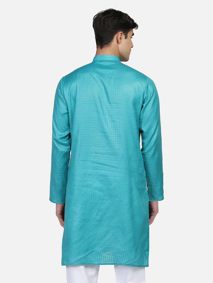Men Self Design Mandarin Neck Long Kurta - 22760718 -  Standard Image - 4