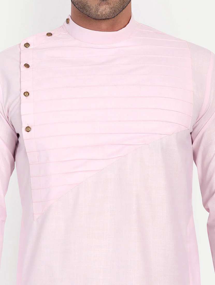 Men Solid Mandarin Neck Long Kurta - 22760738 -  Standard Image - 1