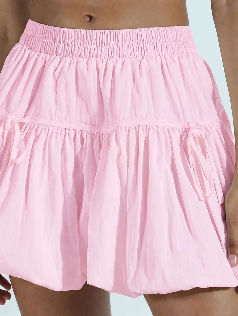 Women Solid Mid Rise Balloon Skirt - 22760828 -  Standard Image - 1