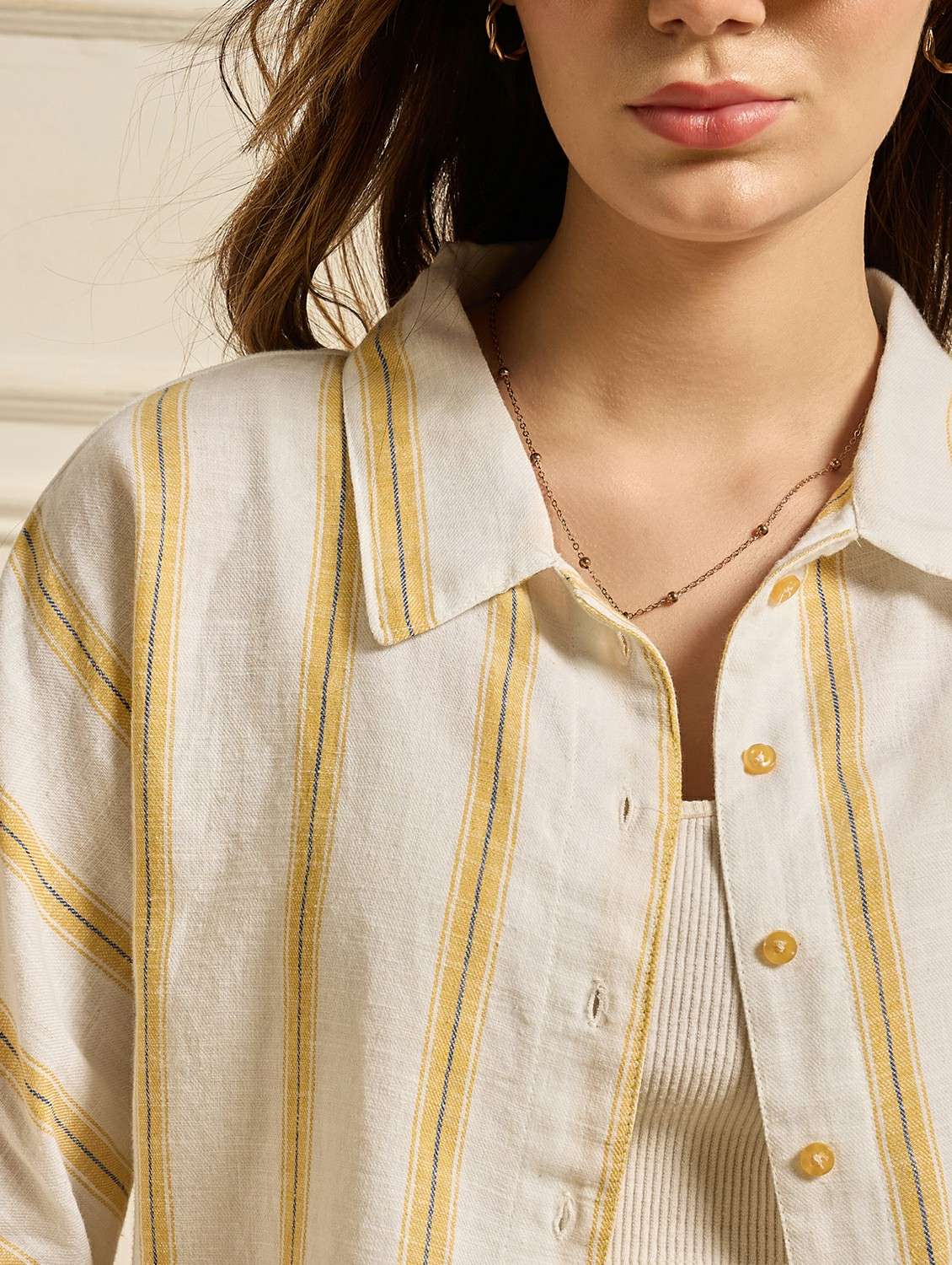 Women Striped Elbow Sleeves Regular Shirt - 22761252 -  Standard Image - 1