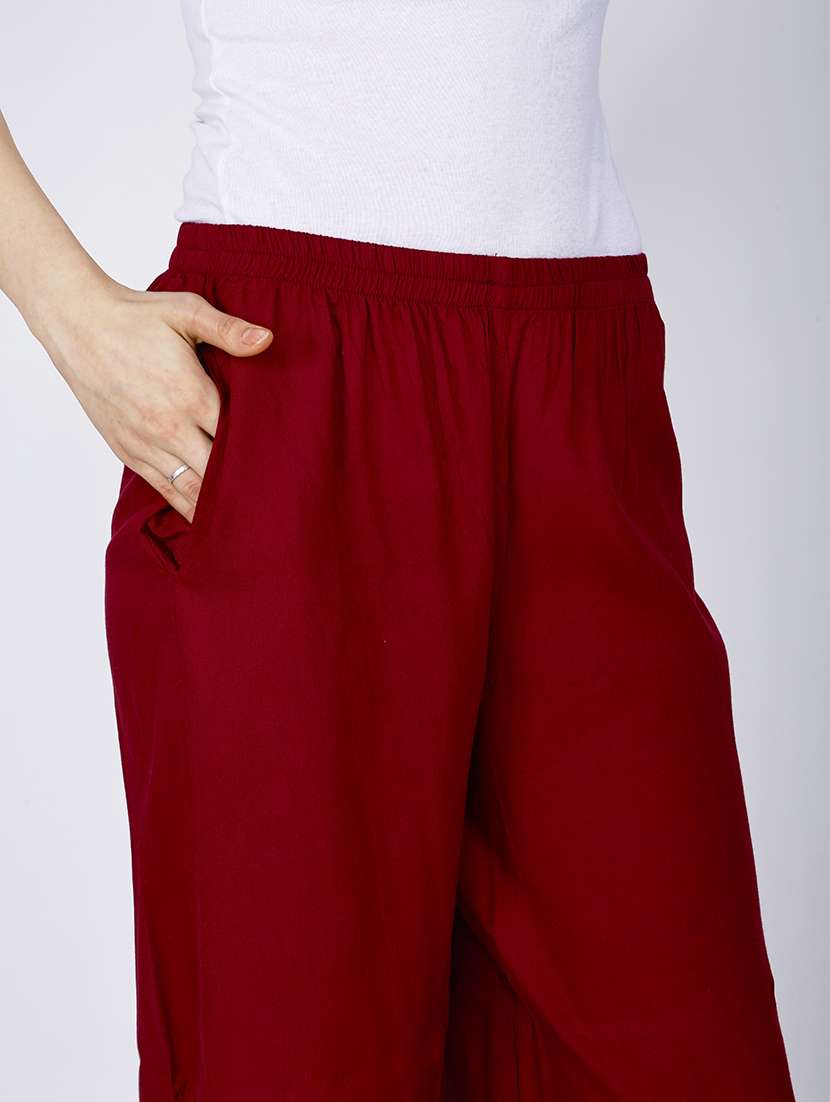 Women Solid Mid Rise Regular Fit Culottes - 22762275 -  Standard Image - 1