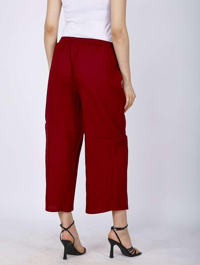 Women Solid Mid Rise Regular Fit Culottes - 22762275 -  Standard Image - 4
