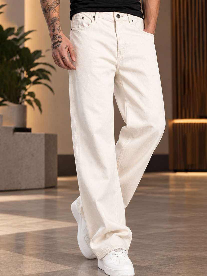 Men Plain Mid Rise Full Length Baggy Jeans - 22763142 -  Standard Image - 1