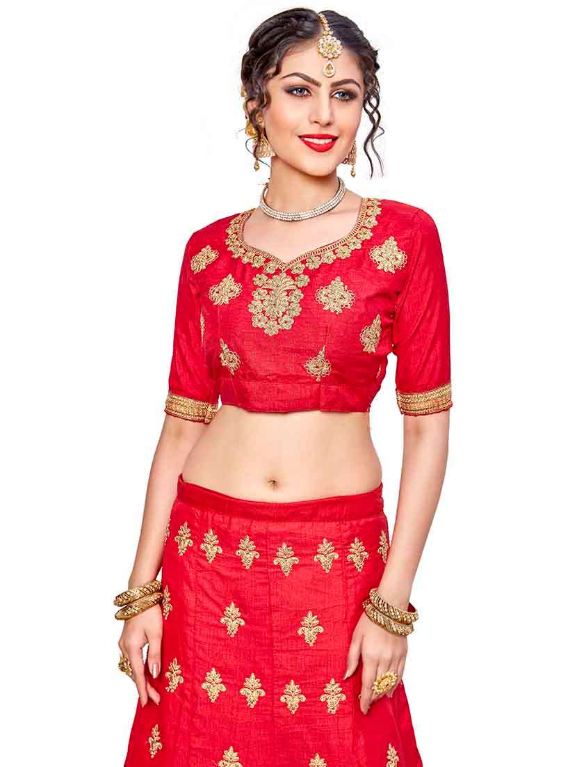 Women Solid With Work Semi-stitched A-line Lehenga - 22764838 -  Standard Image - 1