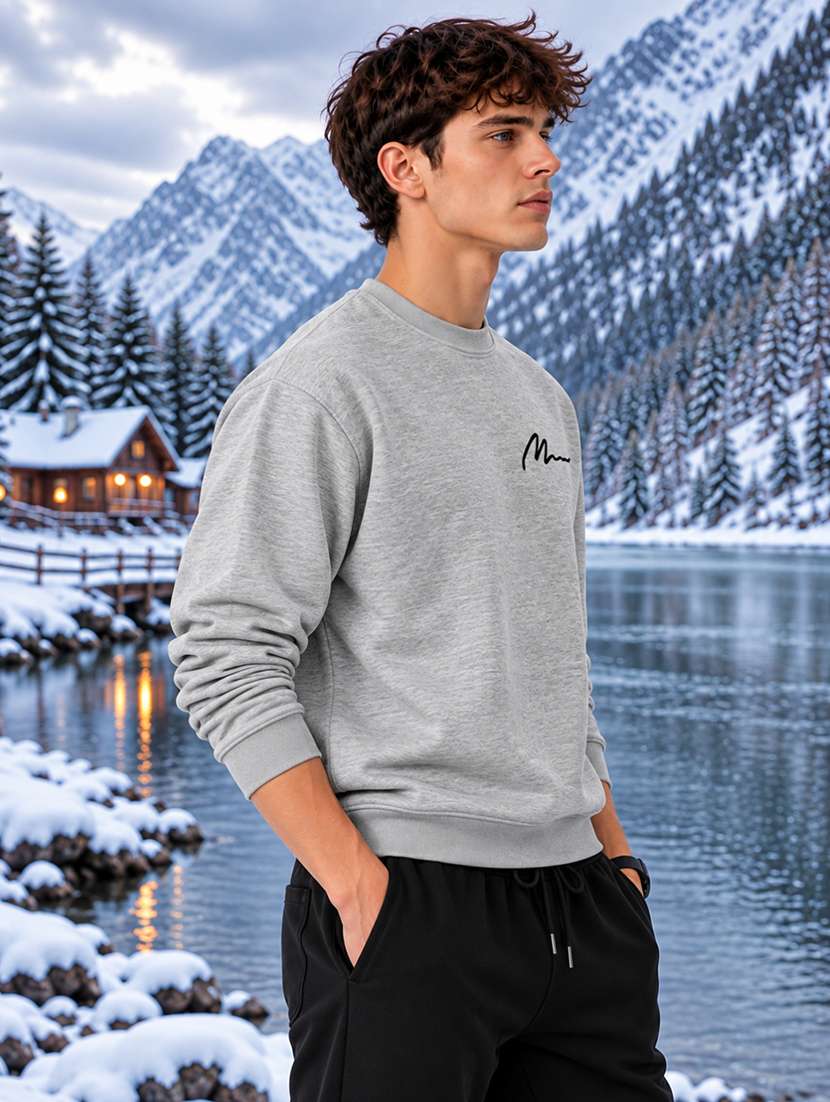 Men Solid Long Sleeves Regular Fit Sweatshirt - 22765331 -  Standard Image - 1