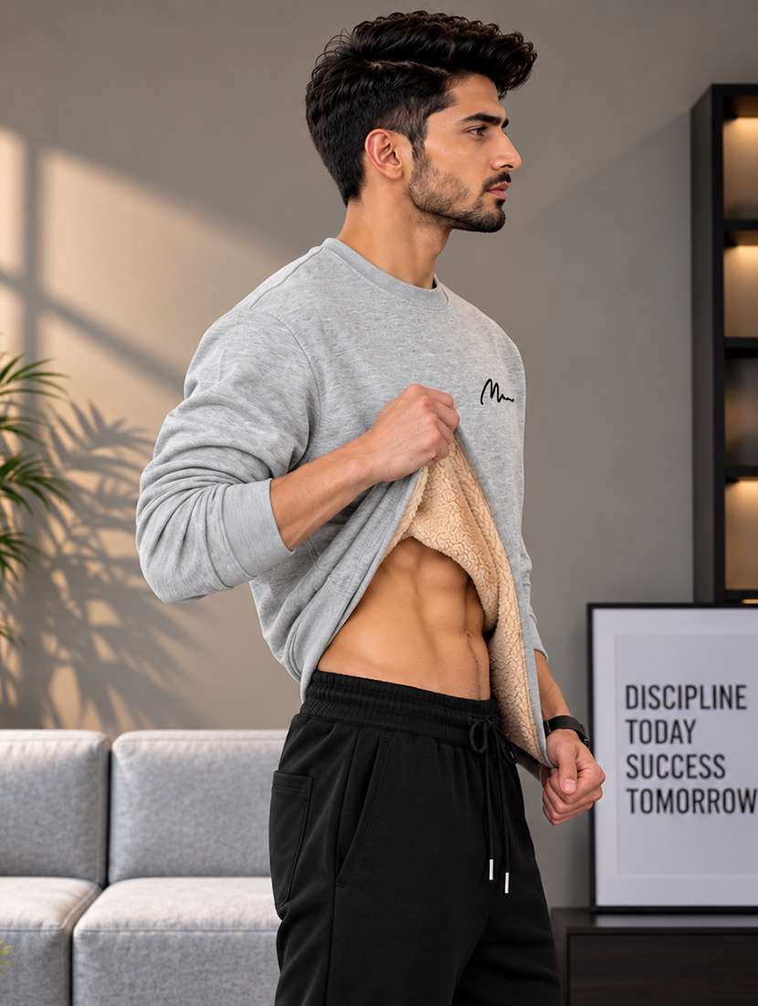 Men Solid Long Sleeves Regular Fit Sweatshirt - 22767001 -  Standard Image - 1
