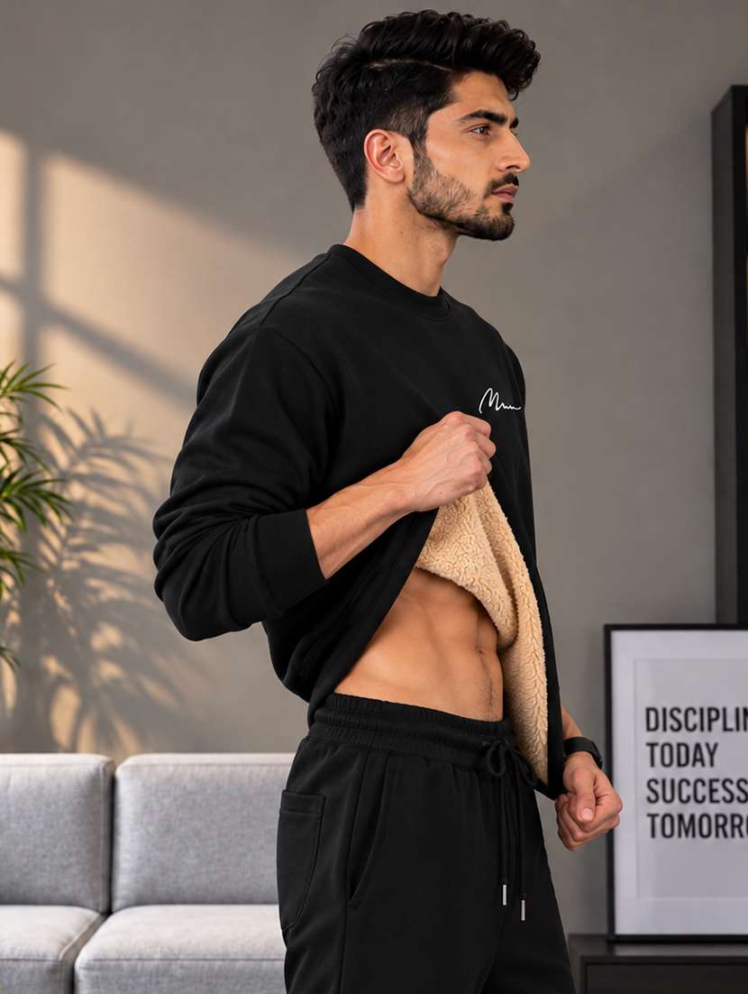 Men Solid Long Sleeves Regular Fit Sweatshirt - 22767005 -  Standard Image - 1