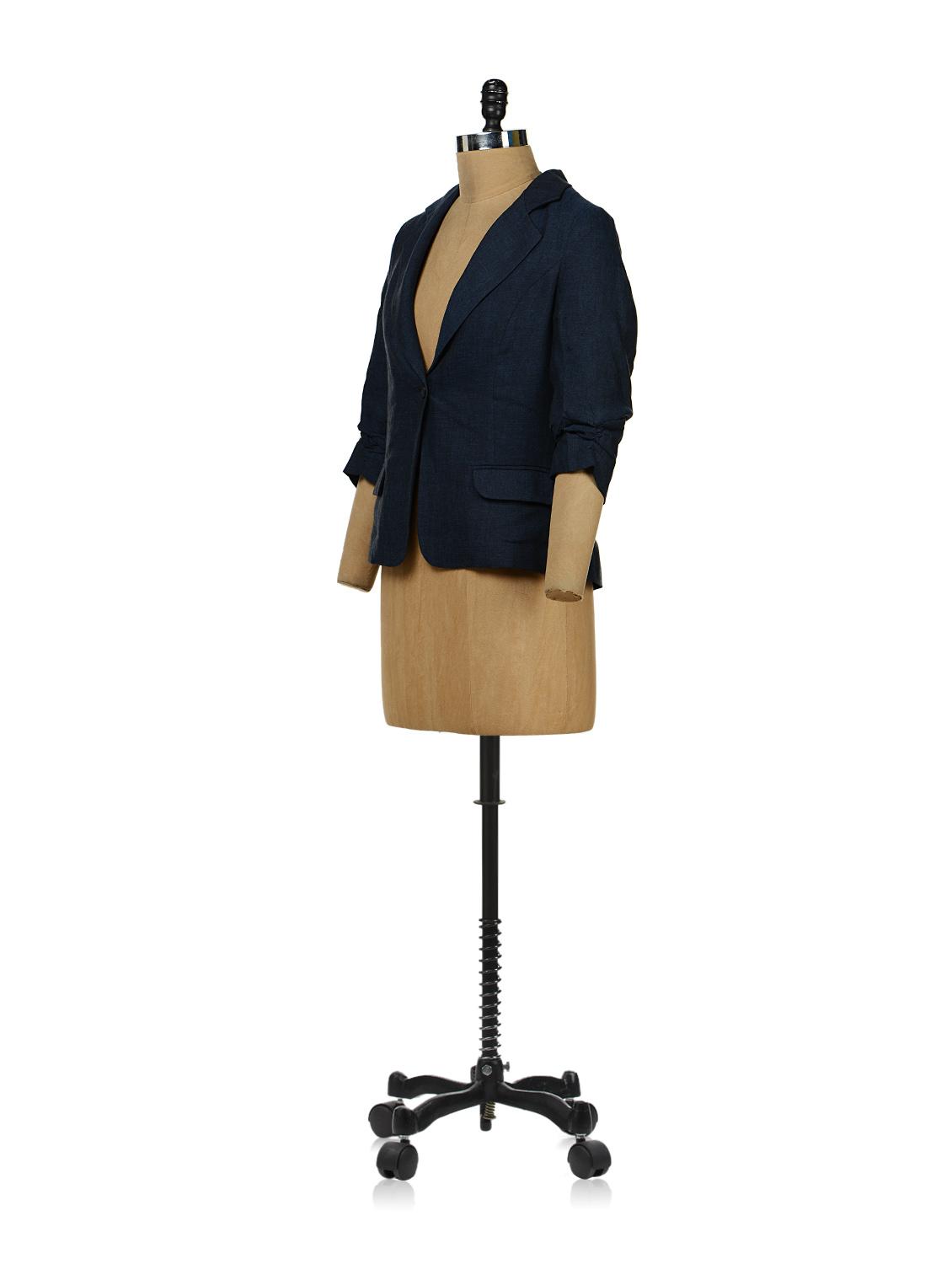 navy blue linen blazer - 35571 -  Standard Image - 1