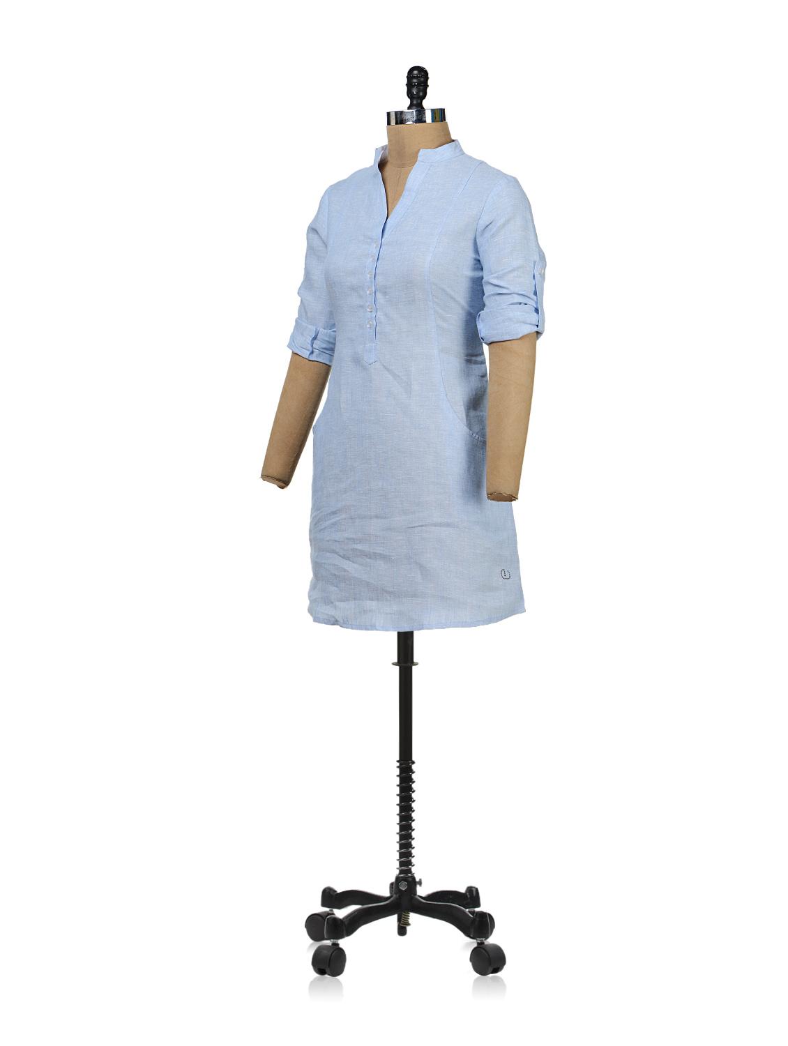 sky blue linen tunic - 35588 - Standard Image - 1