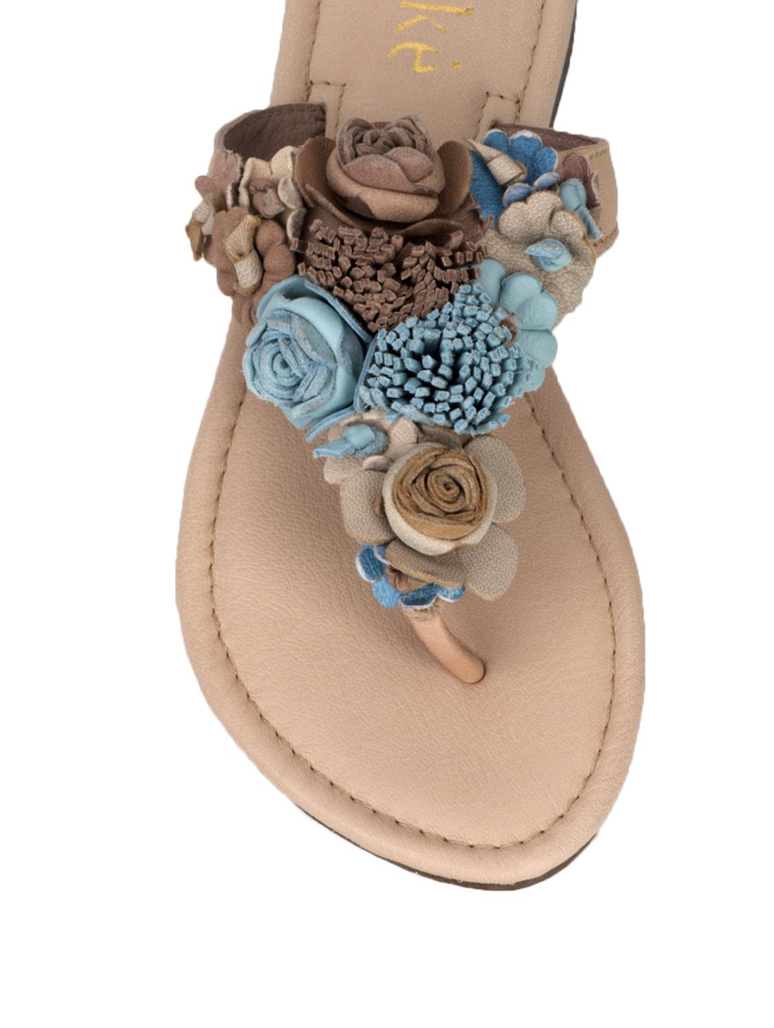 Beige Floral Slip-Ons - 35752 - Standard Image - 4