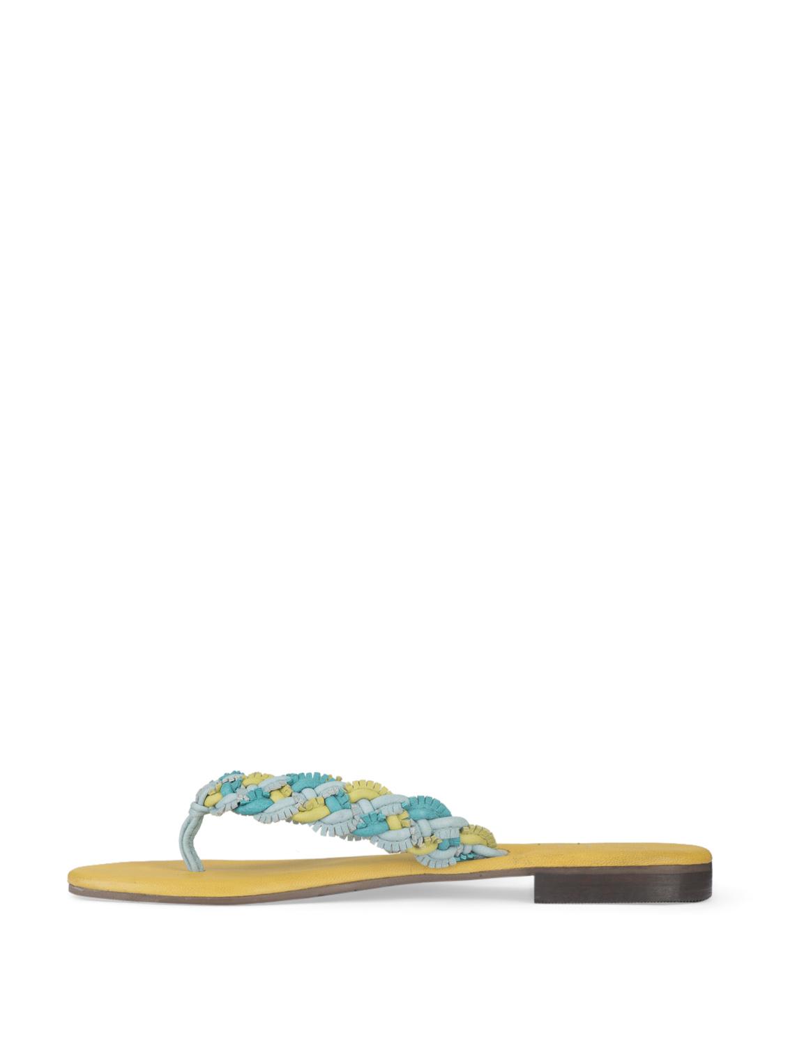 Yellow Braided Flip Flops - 35763 - Standard Image - 1