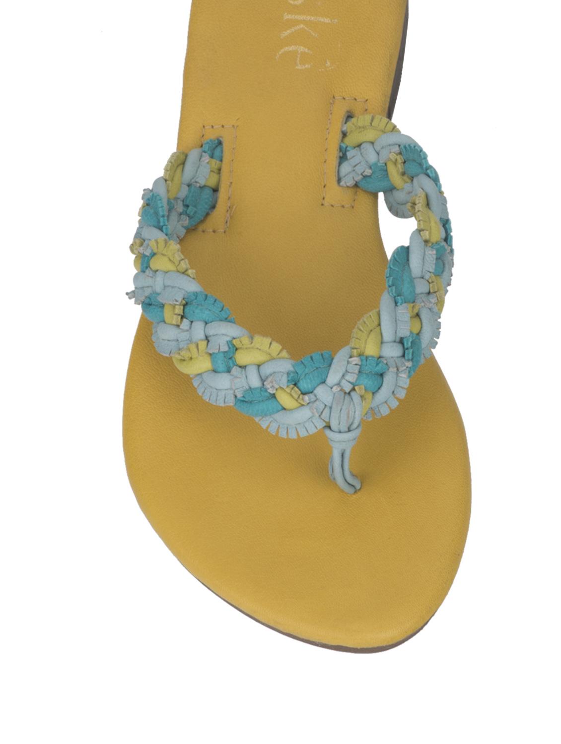 Yellow Braided Flip Flops - 35763 - Standard Image - 4