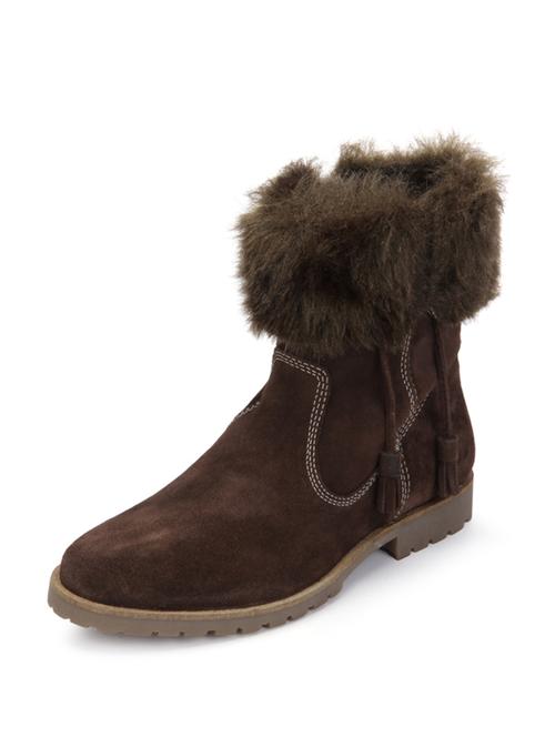 Brown Leather Boots With Tassel - La Briza