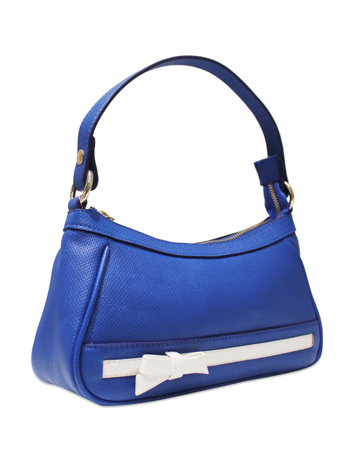 Blue Satchel with White Ribbon and Bow - 46234 -  Standard Image - 4