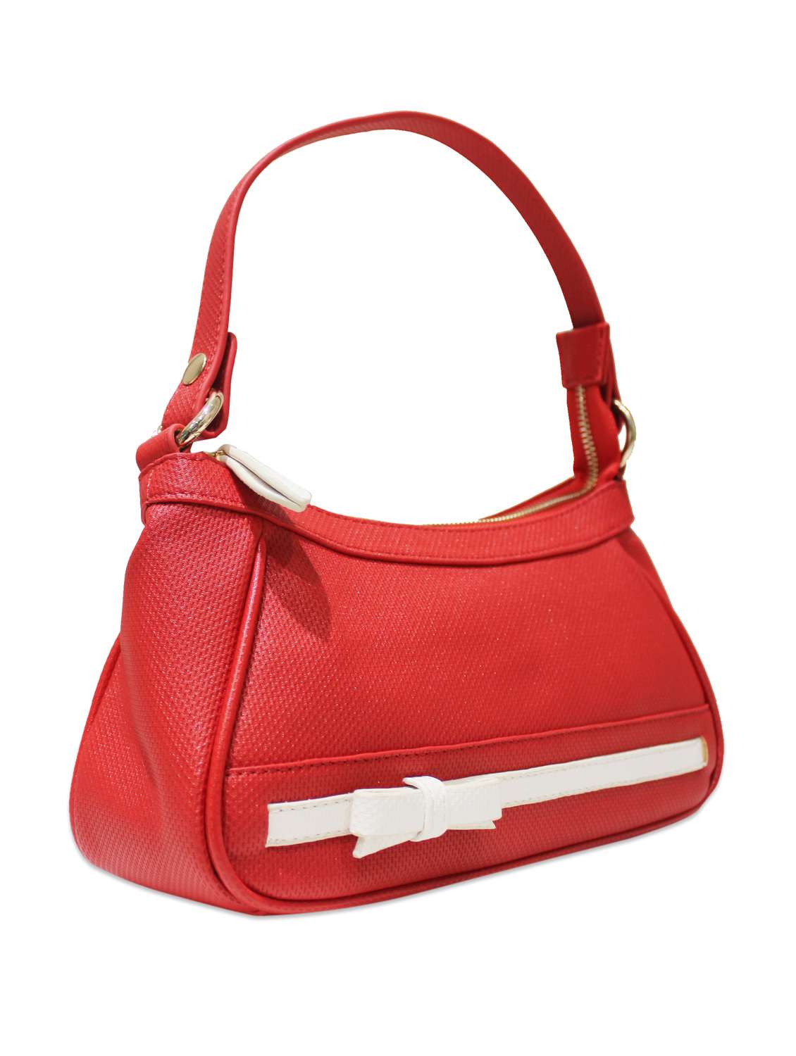 Red Satchel with White Ribbon and Bow - 46236 -  Standard Image - 4