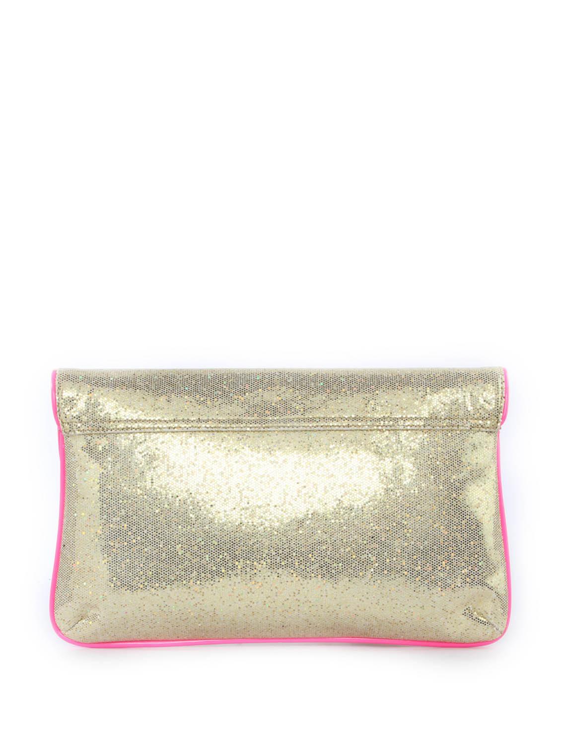 Golden Sequin Clutch with Pink Piping - 47787 -  Standard Image - 1