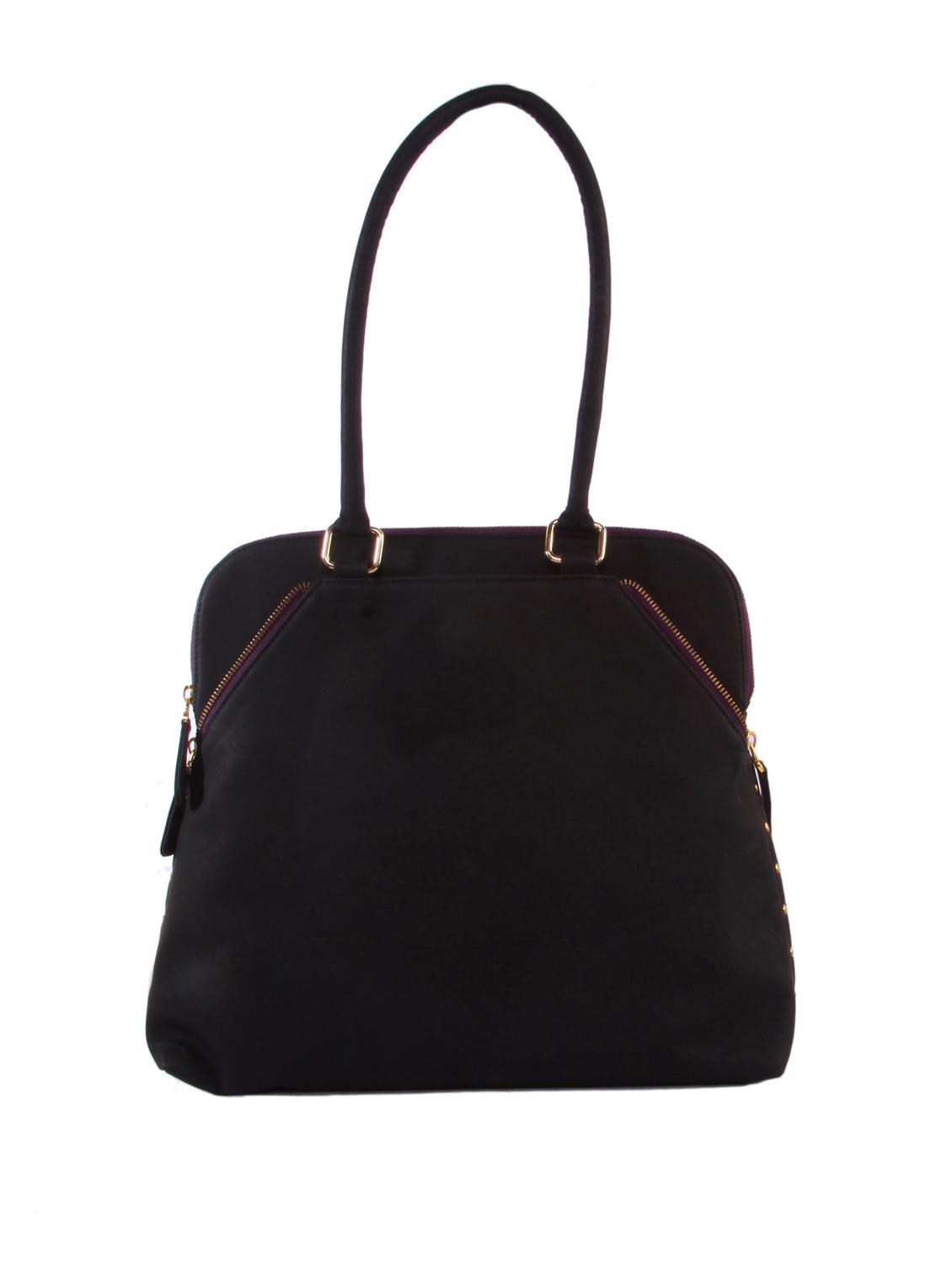 Metal Zipper with Studs Handbag - 47816 - Standard Image - 1