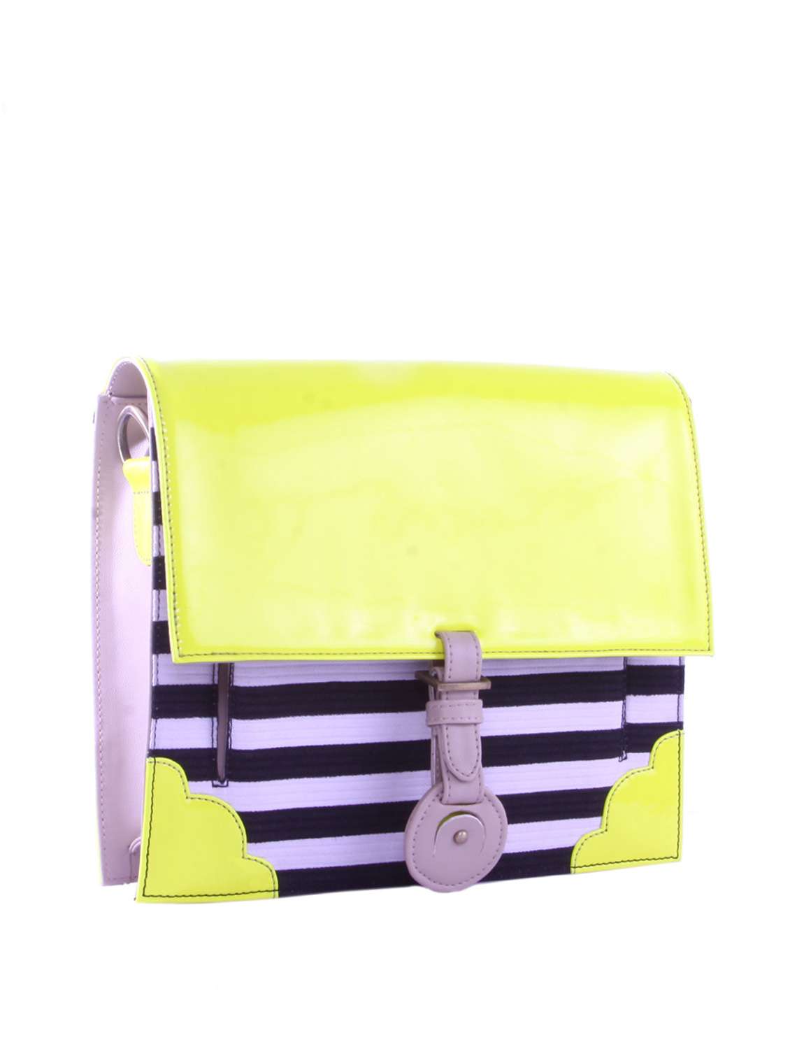 Yellow Patent Sling Bag - 47826 -  Standard Image - 4