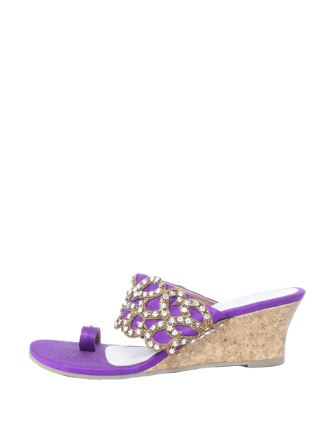 Antique Zari Work Wedges - 47877 - Standard Image - 1