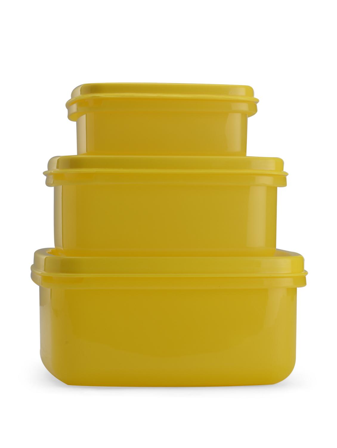 Yellow Storage Container Set Of 3 Pieces - Nayasa