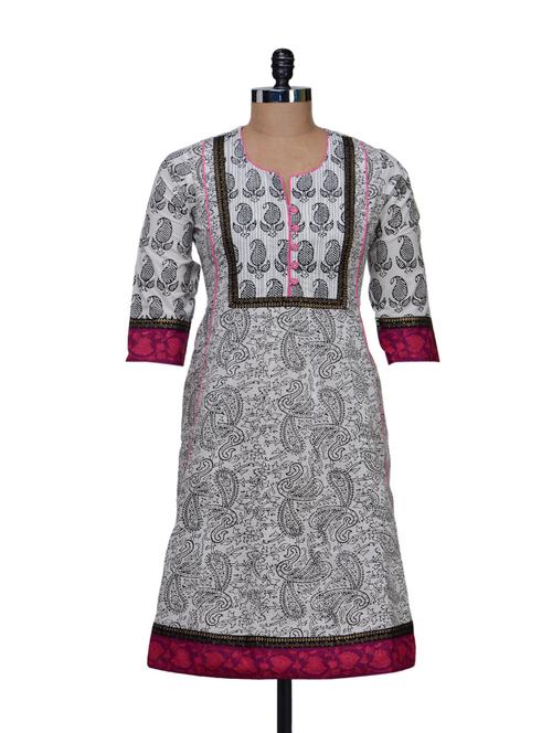 Leaf Print Kurta - AFSANA