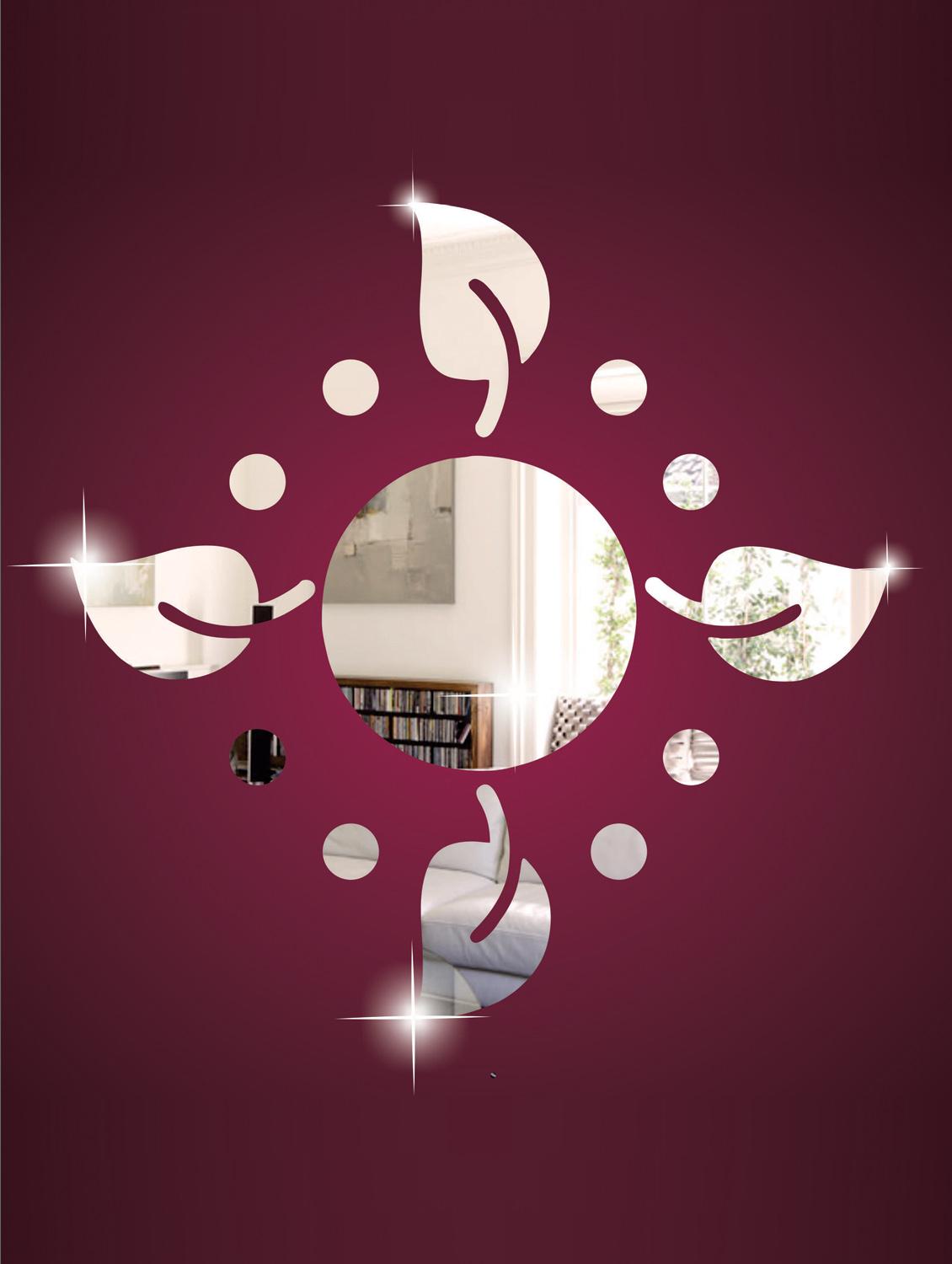 Circling Leaves 3D Mirror Sticker - Zeeshaan