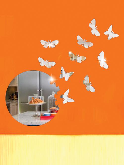 Flying Butterflies 3D Mirror Sticker - Zeeshaan