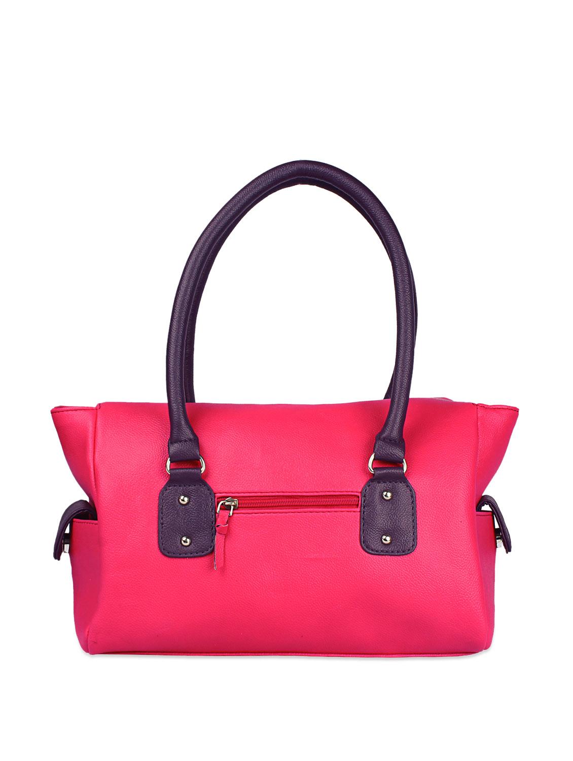 Fuschia Pink Faux Leather Handbag